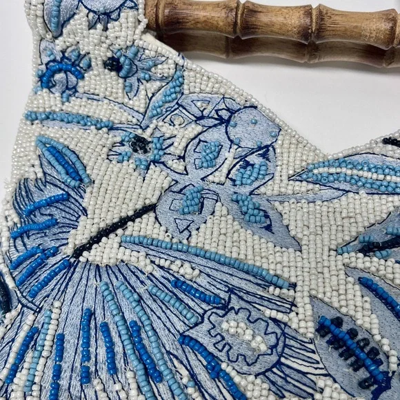 Blue Floral Beaded Bag NWT TikTok Instagram Viral - Picture 3 of 11